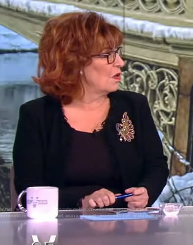 Joy’s black fringe jacket on The View