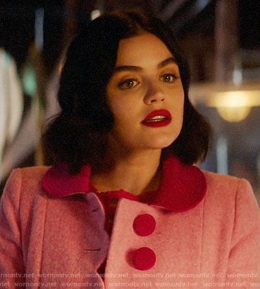 Katy’s pink scalloped coat on Katy Keene