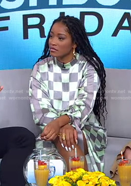 Keke’s checkerboard dress on GMA Strahan Sara And Keke