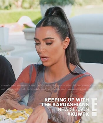 Kim’s virgin and baby printed top on Keeping Up with the Kardashians