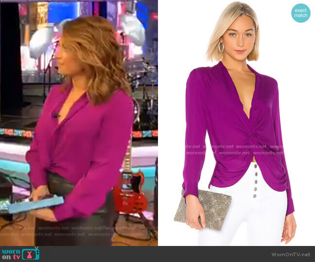 L'Agence Mariposa Blouse worn by Ginger Zee on Good Morning America