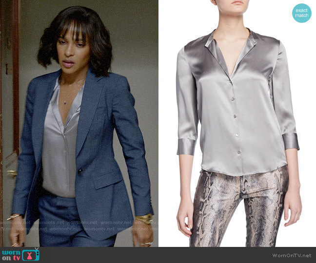 L'Agence Aoki Blouse worn by Edie Palmer (Megalyn Echikunwoke) on Almost Family