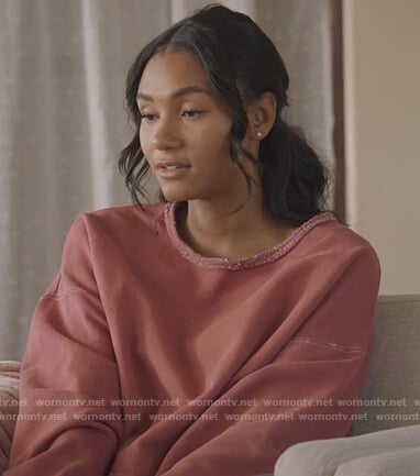 Layla’s red sweatshirt on All American