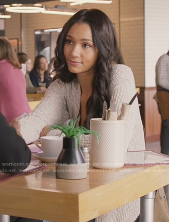 Layla’s grey cardigan set on All American