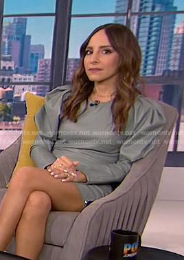 Lilliana’s leather puff sleeve mini dress on E! News