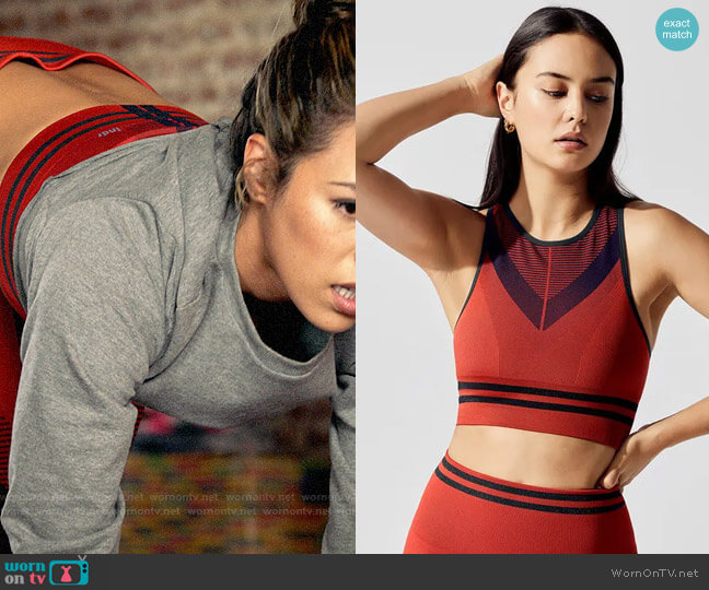 LNDR Skylark Sports Bra worn by Emily Lopez (Jessica Camacho) on All Rise