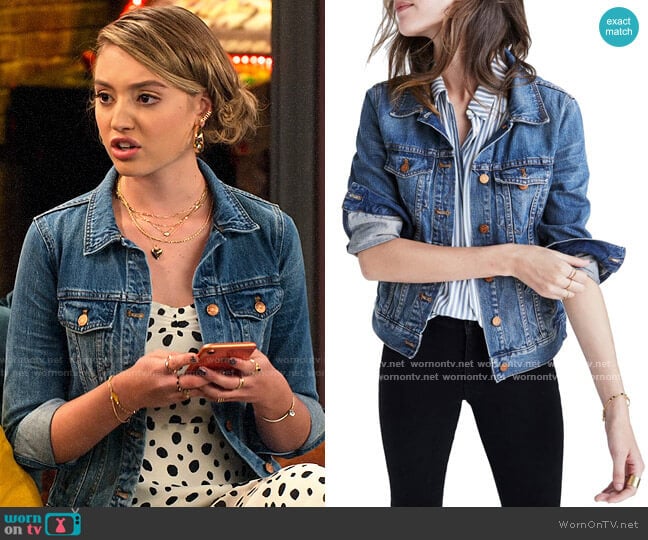 Madewell Denim Jacket worn by Brooke Bishop (Bella Podaras) on The Expanding Universe of Ashley Garcia