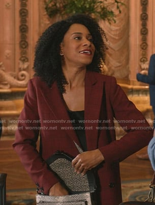 Maggie’s red check blazer on Greys Anatomy