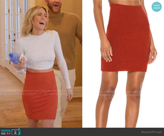 Marissa Webb Jesse Skirt in Paprika worn by Kristin Cavallari on Very Cavallari