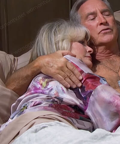 Marlena’s pink floral robe on Days of our Lives