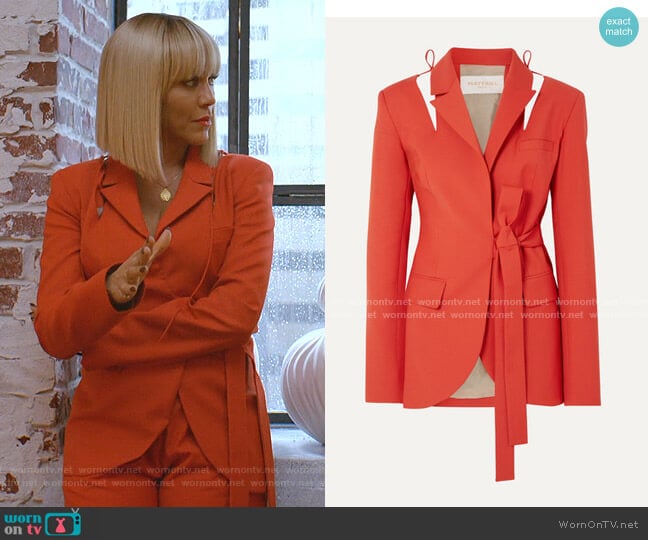 Materiel Cutout Belted Wool-Blend Blazer worn by Giselle (Nicole Ari Parker) on Empire