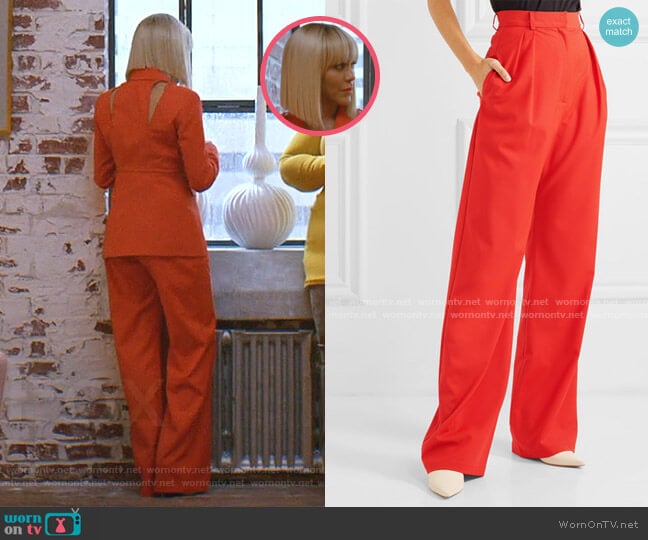 Materiel Wool-Blend Wide-Leg Pants worn by Giselle (Nicole Ari Parker) on Empire