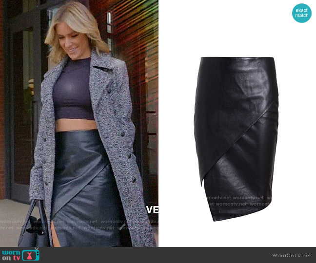 Michelle Mason Lambskin Leather Asymmetrical Skirt worn by Kristin Cavallari on Very Cavallari