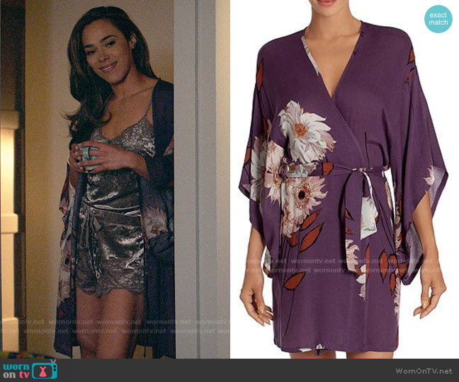 Midnight Bakery Sunflower Wrap Robe worn by Emily Lopez (Jessica Camacho) on All Rise
