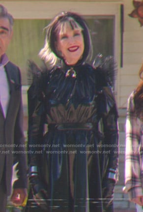 Moira’s patent midi dress on Schitts Creek