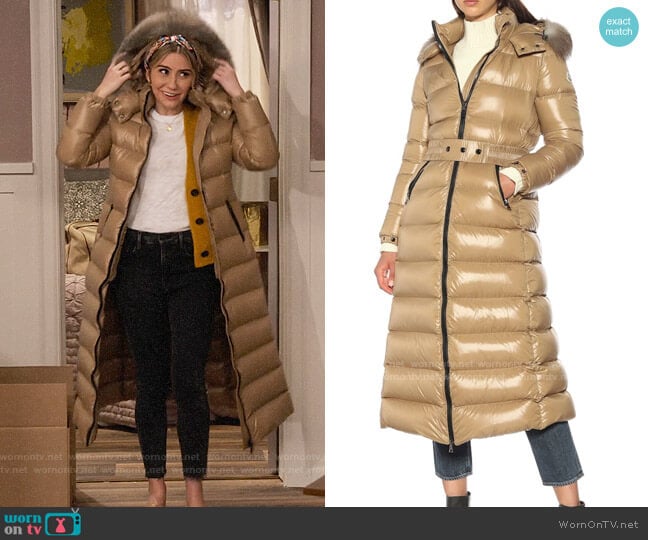 Moncler Hudson Long Puffer Coat worn by Ava Germaine (Chelsea Kane) on The Expanding Universe of Ashley Garcia