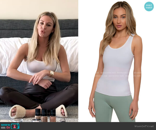 Morgan Stewart Sport Chalk Tank Top worn by Morgan Stewart on E! News