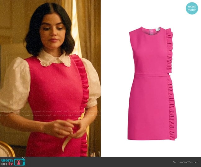 MSGM Sleeveless Side Ruffle Crepe Mini Dress worn by Katy Keene (Lucy Hale) on Katy Keene