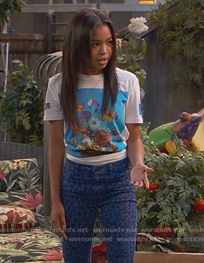 Nia’s blue leopard jeans on Ravens Home