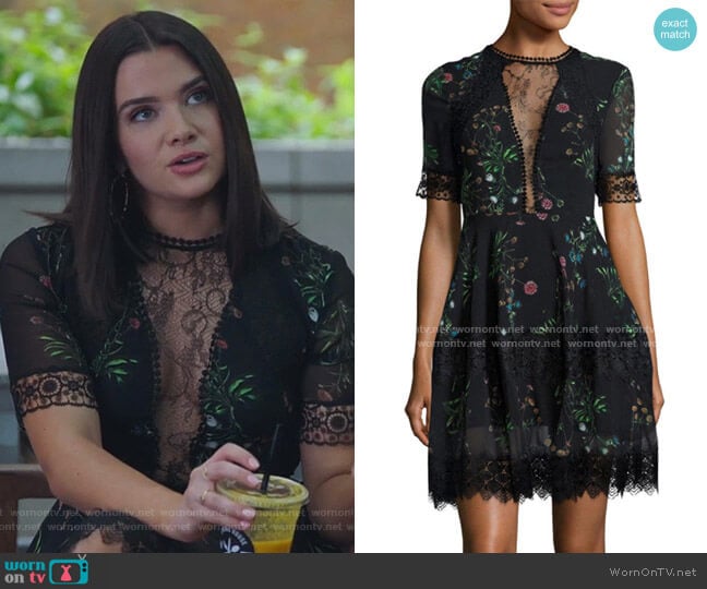 Nicholas Wildflower Print Mini Lace Insert Dress worn by Jane Sloan (Katie Stevens) on The Bold Type