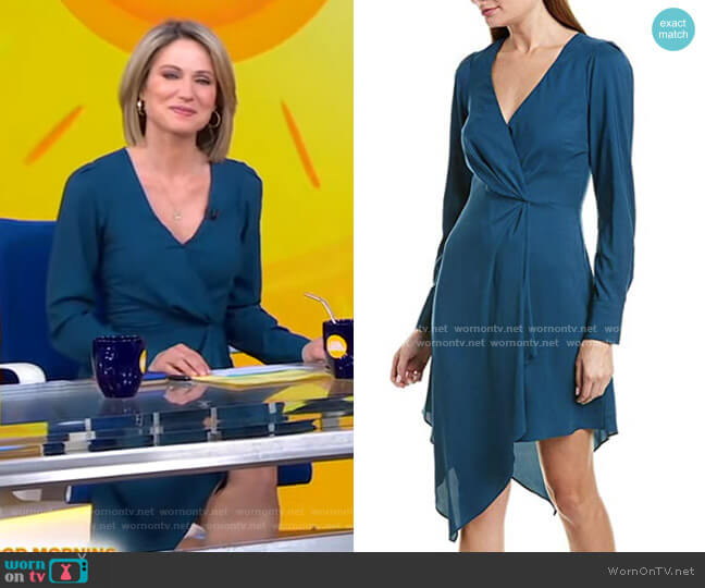 Parker Asymmetrical Midi Dress worn by Amy Robach on Good Morning America