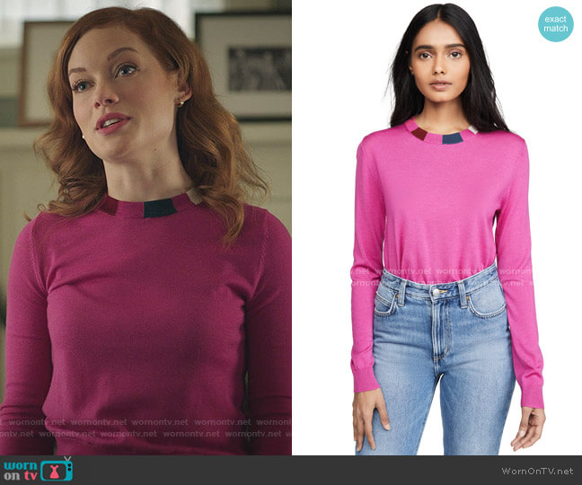 Paul Smith Striped Collar Pullover worn by Zoey Clarke (Jane Levy) on Zoeys Extraordinary Playlist