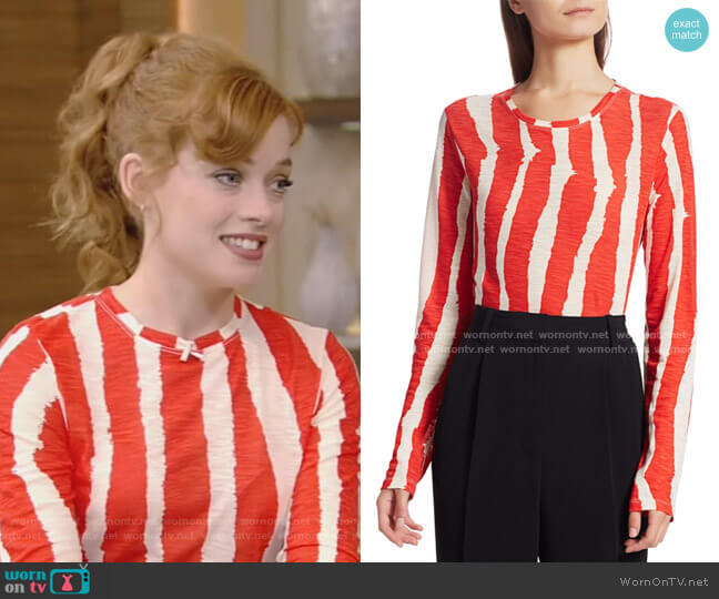 Proenza Schouler Zebra Stripe Long Sleeve T-Shirt