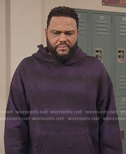 Andre’s purple tie dye hoodie on Black-ish