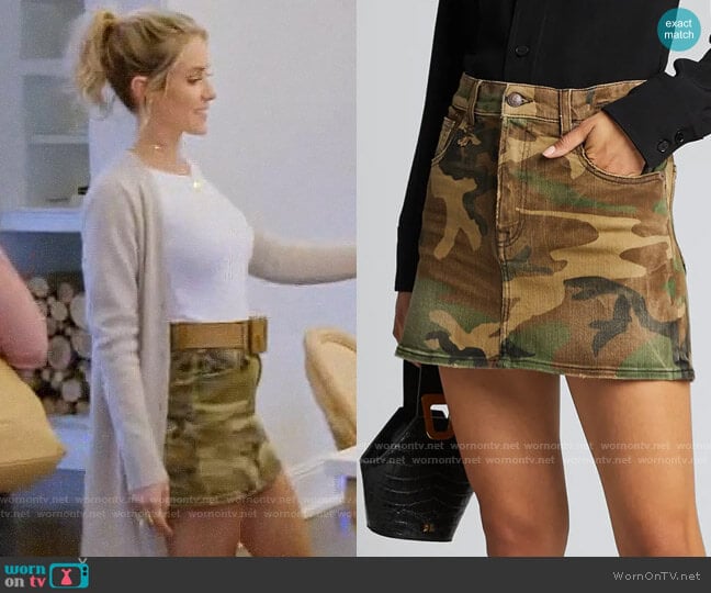 R13 High-Rise Camo-Print Midi Skirt worn by Kristin Cavallari on Very Cavallari