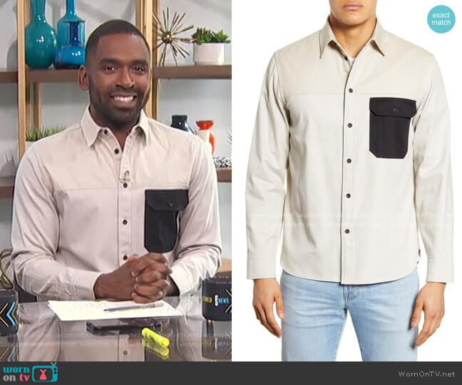 Rag & Bone Franklin Chore Slim Fit Button-Up Shirt worn by Justin Sylvester on E! News
