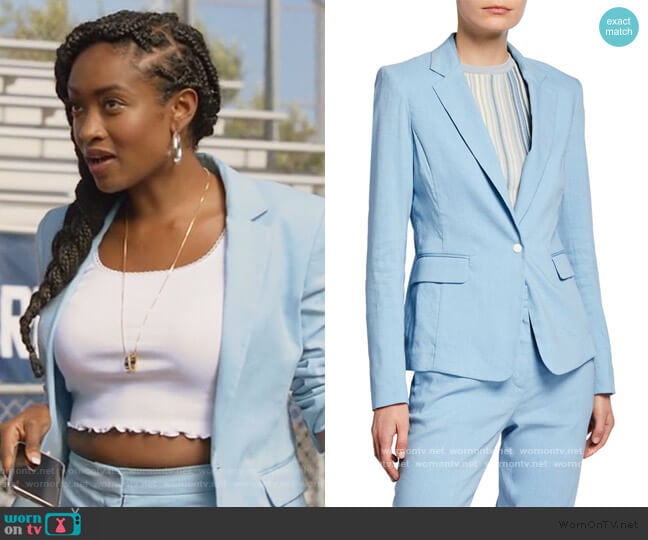 Rag & Bone Lucy One-Button Blazer worn by Rochelle Mosley (Kayla Smith) on All American