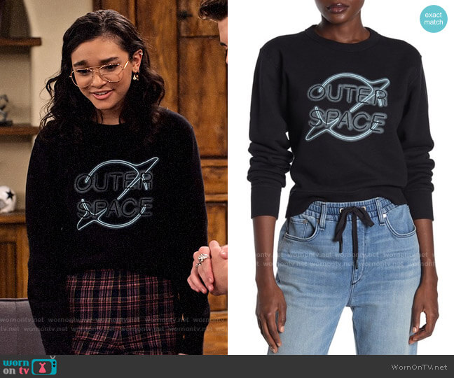 Rag & Bone Outer Space Sweatshirt worn by Ashley Garcia (Paulina Chávez) on The Expanding Universe of Ashley Garcia