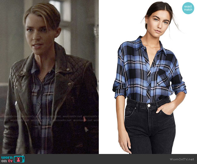 Rails Hunter Shirt in Midnight Blue Pink worn by Kate Kane (Ruby Rose) on Batwoman