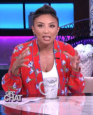 Jeannie’s red floral kimono dress on The Real