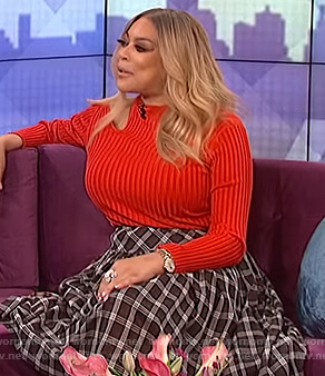 Wendy’s red cutout sweater on The Wendy Williams Show