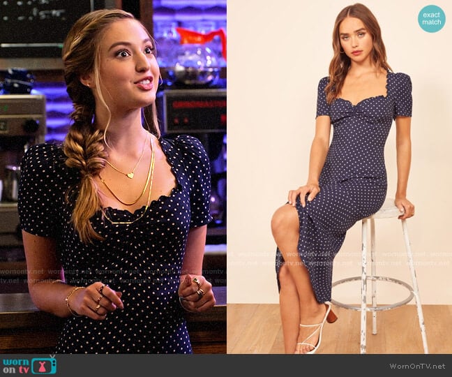 Reformation Marfa Dress worn by Brooke Bishop (Bella Podaras) on The Expanding Universe of Ashley Garcia