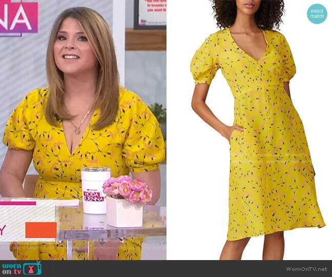 Rochas Floral Short Sleeve Dress worn by Jenna Bush Hager on Today