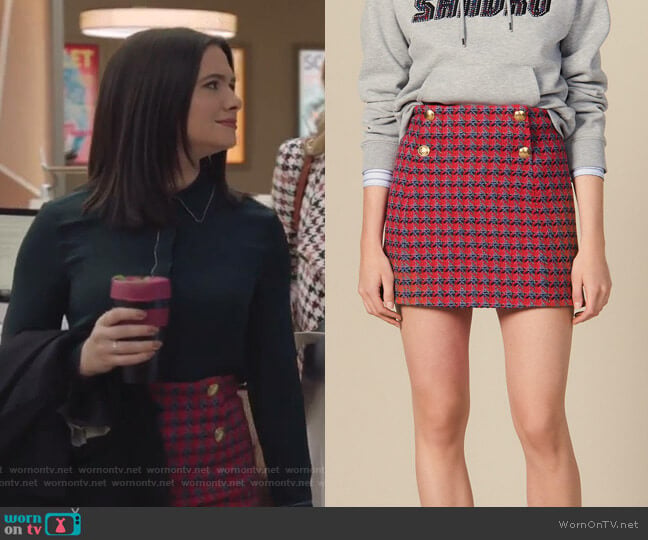 Sandro Short Tweed Skirt worn by Jane Sloan (Katie Stevens) on The Bold Type