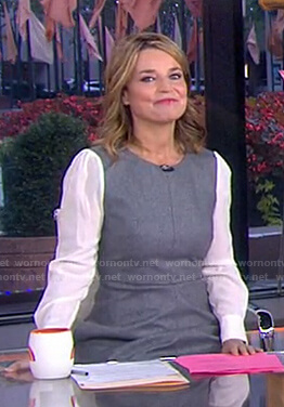 Savannah’s grey two-tone midi dress on Today