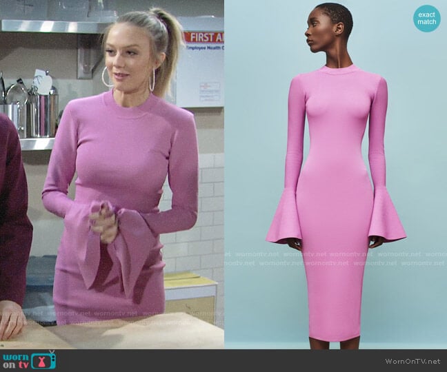 Solace London Corvo Dress in Lilac worn by Abby Newman (Melissa Ordway) on The Young and the Restless