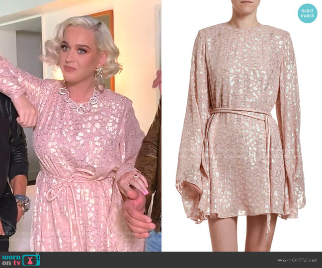 Stella McCartney Metallic Animal-Spot Jacquard Silk Mini Dress worn by Katy Perry on American Idol
