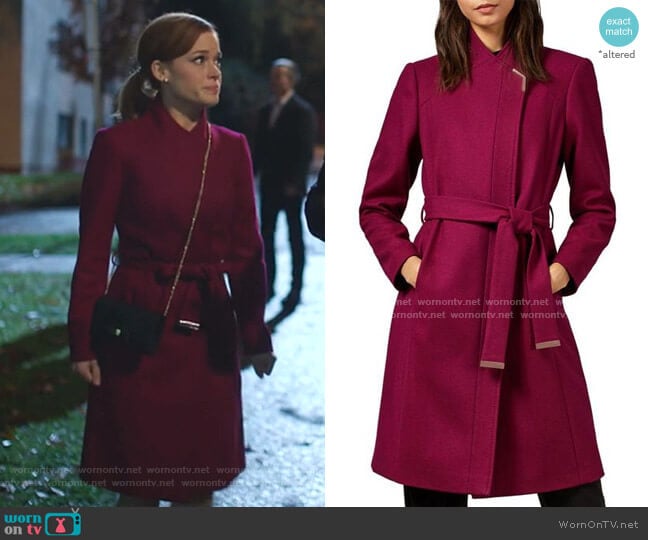 Ted Baker Ellgenic Long Belted Coat worn by Zoey Clarke (Jane Levy) on Zoeys Extraordinary Playlist