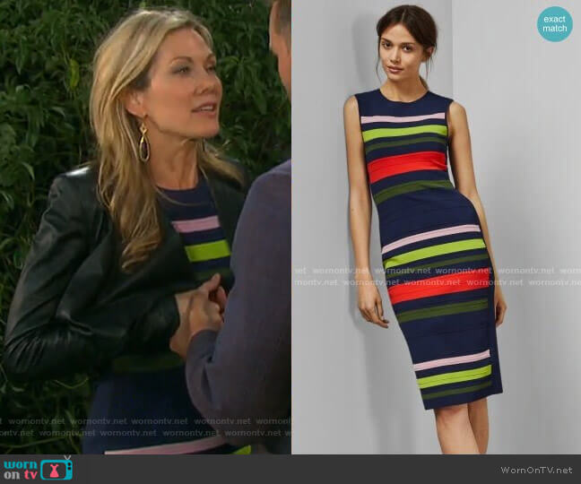 Ted Baker Ysina Striped Dress worn by Kristen DiMera (Stacy Haiduk) on Days of our Lives