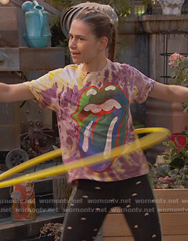 Tess’s tie dye tongue tee on Ravens Home