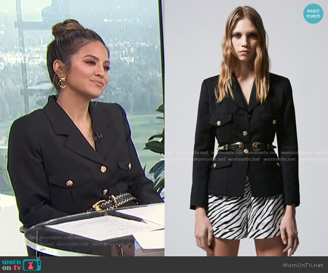 The Kooples Fitted Stretchy Jacket worn by Erin Lim on E! News