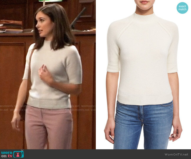 Theory Jodi B Cashmere Sweater worn by Willow Tait (Katelyn MacMullen) on General Hospital