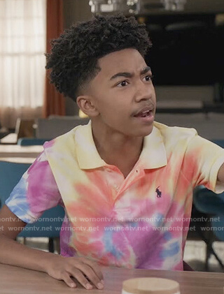 Jack’s tie dye polo on Black-ish