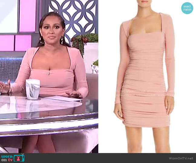 Tiger Mist Tully Long Sleeve Minidress worn by Adrienne Houghton on The Real