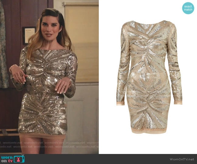 Topshop Embellished Bodycon Dress worn by Alexis Rose (Annie Murphy) on Schitts Creek