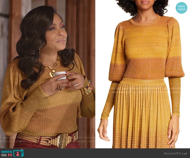 Ulla Johnson Dax Metallic Stripe Sweater worn by Cookie Lyon (Taraji P. Henson) on Empire